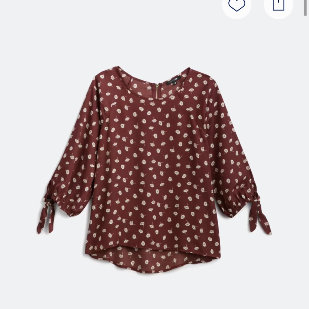 NWT Medium Papermoon/Stitch Fix 3/4 Tie Sleeve Blouse